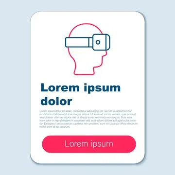 Line Virtual reality glasses icon isolated on grey background. Stereoscopic 3d Stock Illustration