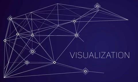 Line visualization concept background, outline style 스톡 일러스트