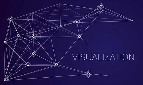 Line visualization concept background, outline style イラスト素材