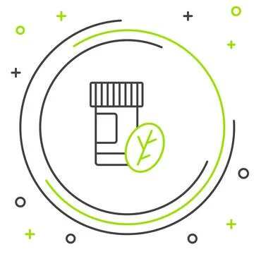 Line Vitamin complex of pill capsule icon isolated on white background. Healthy 스톡 일러스트