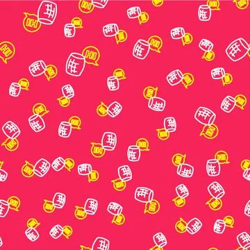 Line Voice assistant icon isolated seamless pattern on red background. Voice イラスト素材