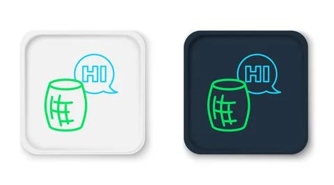 Line Voice assistant icon isolated on white background. Voice control user Stockillustratie