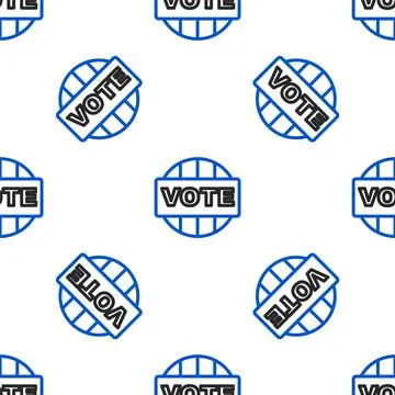 Line Vote icon isolated seamless pattern on white background. Colorful outline イラスト素材