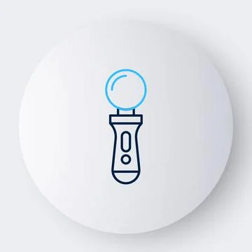 Line VR controller game icon isolated on white background. Virtual reality Stock Illustration