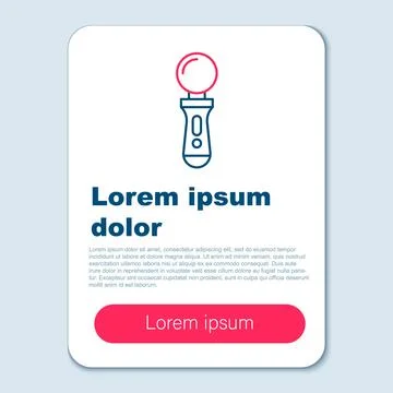 Line VR controller game icon isolated on grey background. Virtual reality Stock Illustration