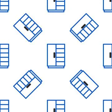 Line Wardrobe icon isolated seamless pattern on white background. Colorful Stock Illustration
