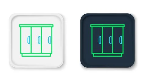 Line Wardrobe icon isolated on white background. Cupboard sign. Colorful ou.. Stock Illustration