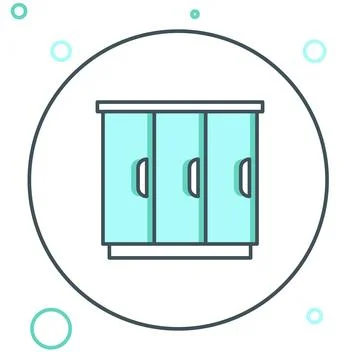 Line Wardrobe icon isolated on white background. Cupboard sign. Colorful ou.. Stock Illustration
