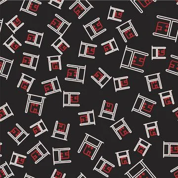 Line Warehouse interior with boxes on racks icon isolated seamless pattern on Stock Illustration