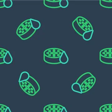 Line Water sensor icon isolated seamless pattern on blue background.  Vector Stock Illustration