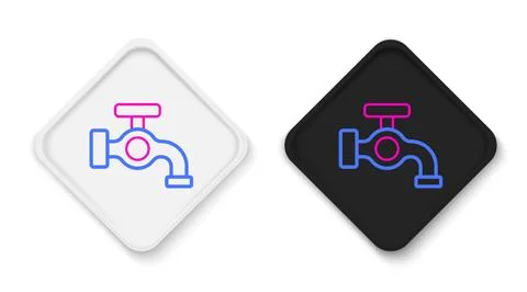 Line Water tap icon isolated on white background. Colorful outline concept... Stock Illustration