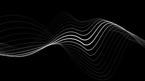 Line wave black background. Flowing 3D digital sound waves or data transfer.. Video stock 317447401