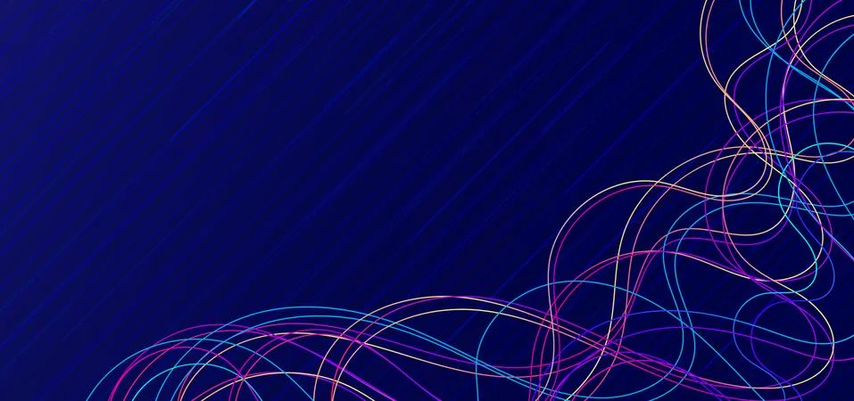 Line wave flow overlap complicate design colorful abstract background Stock Illustration