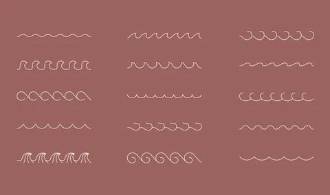 Line wave pattern. Anstract simple linear water, ocean, sea, river symbol Stock Illustration