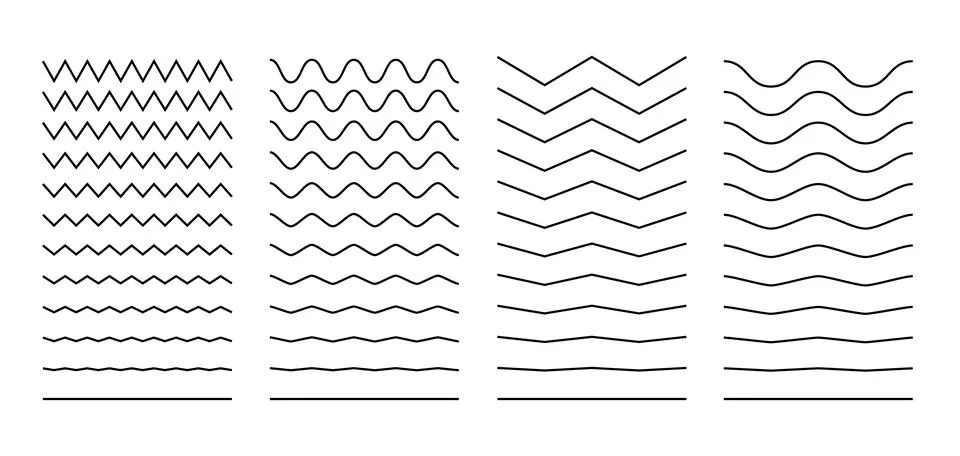 Line wave stroke zigzag vector. Squiggle curve simple squiggly line stroke Stock Illustration