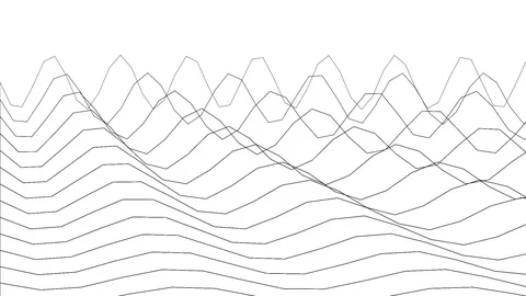 Line Waveforms Abstract Parallax Terrain Pattern Repeating Loop Landscape Mas Stock Footage 118987674