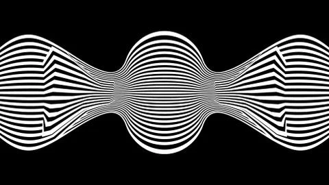 Line waves illusion optical. Black and white seamless horisontal pattern lines Stock Illustration
