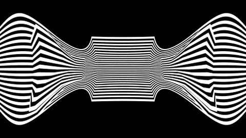 Line waves illusion optical. Black and white seamless horisontal pattern lines Stock Illustration
