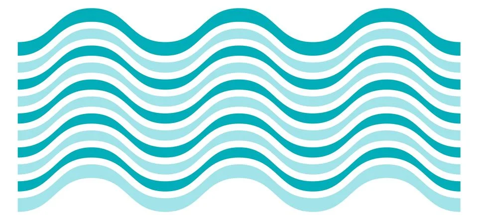 Line waves pattern. Blue sea water surface Stock Illustration