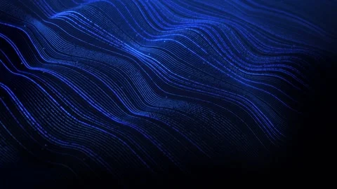 Line wavy blue background. Abstract glowing big data slow motion. blue back.. Stock Footage 317445461