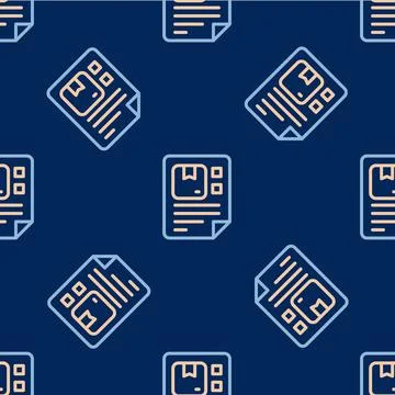 Line Waybill icon isolated seamless pattern on blue background.  Vector 스톡 일러스트