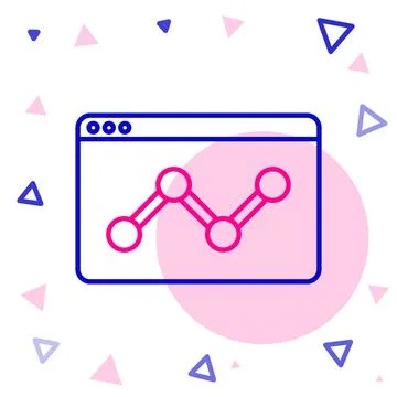 Line Web analytics information and development website statistic icon isolated Illustrazione stock