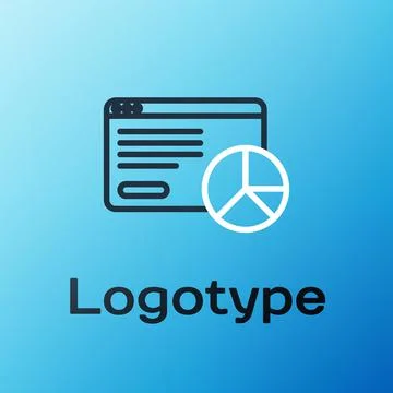 Line Web analytics information and development website statistic icon isolated Illustrazione stock