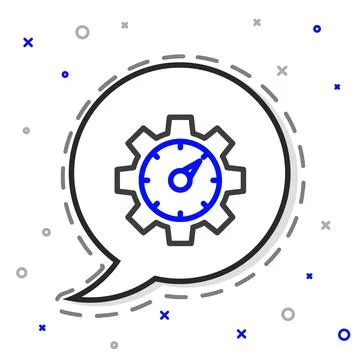 Line Web analytics information and development website statistic icon isolated Illustrazione stock