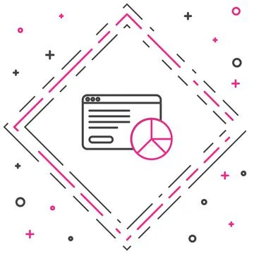 Line Web analytics information and development website statistic icon isolated Illustrazione stock