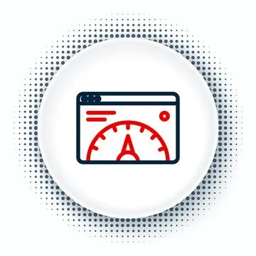 Line Web analytics information and development website statistic icon isolated Illustrazione stock