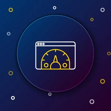 Line Web analytics information and development website statistic icon isolated Illustrazione stock