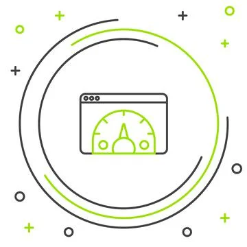 Line Web analytics information and development website statistic icon isolated Illustrazione stock