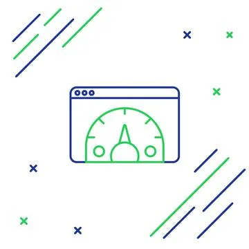 Line Web analytics information and development website statistic icon isolated Illustrazione stock