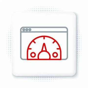 Line Web analytics information and development website statistic icon isolated Illustrazione stock