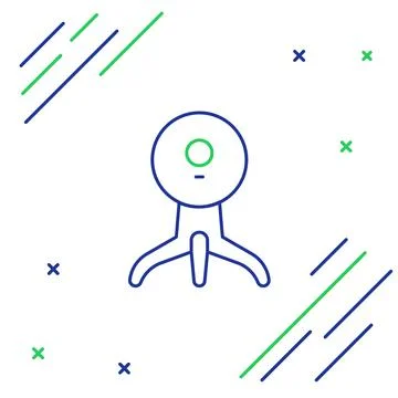 Line Web camera icon isolated on white background. Chat camera. Webcam icon 스톡 일러스트
