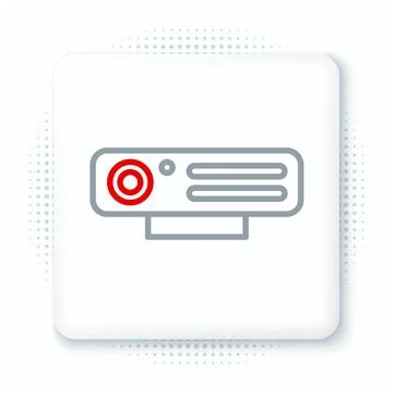 Line Web camera icon isolated on white background. Chat camera. Webcam icon.. 스톡 일러스트