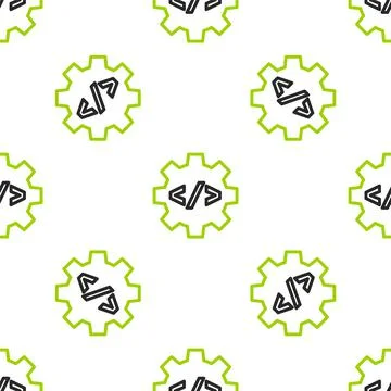 Line Web design and front end development icon isolated seamless pattern on Stock Illustration