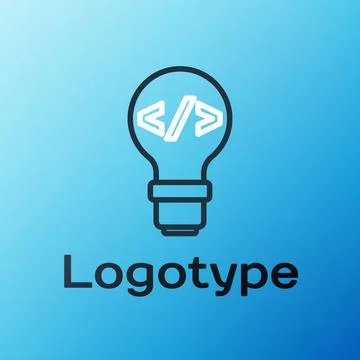 Line Web design and front end development icon isolated on blue background イラスト素材