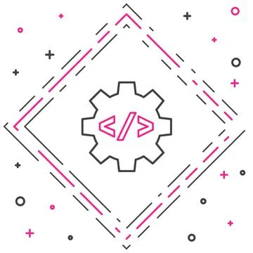 Line Web design and front end development icon isolated on white background 스톡 일러스트
