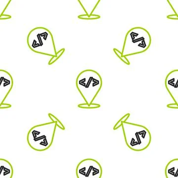Line Web design and front end development icon isolated seamless pattern on Stock Illustration