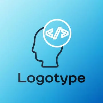 Line Web design and front end development icon isolated on blue background イラスト素材