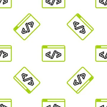 Line Web design and front end development icon isolated seamless pattern on Stock Illustration