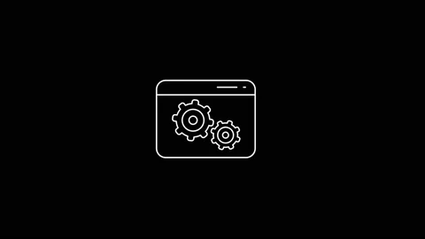 Line web icon with gears Video stock 172497292