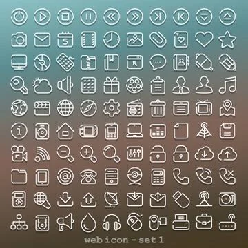 Line web icon - set Stock Illustration