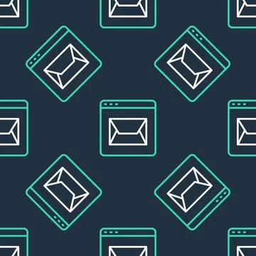 Line Website and envelope, new message, mail icon isolated seamless pattern on Stock Illustration