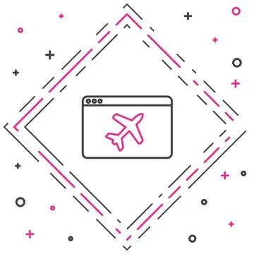 Line Website template icon isolated on white background. Internet communication Stockillustratie