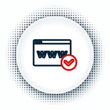 Line Website template icon isolated on white background. Internet communication Ilustración de archivo