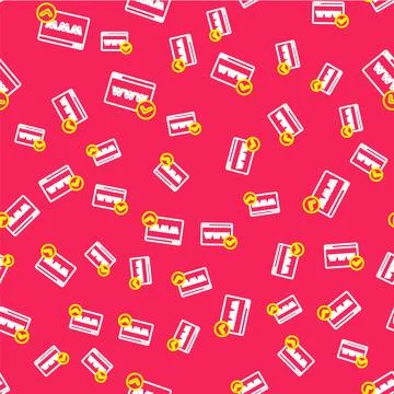 Line Website template icon isolated seamless pattern on red background. Internet イラスト素材