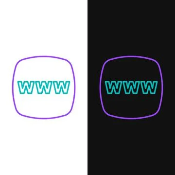 Line Website template icon isolated on white and black background. Internet 库存插图