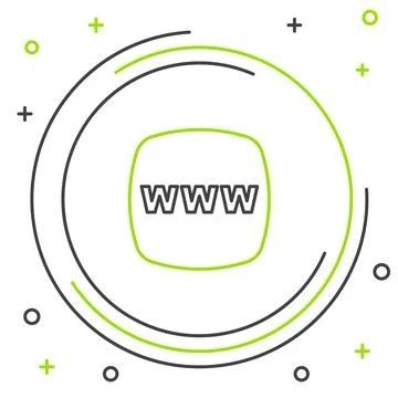 Line Website template icon isolated on white background. Internet communica.. Stockillustratie
